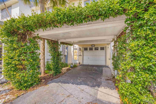 view of garage