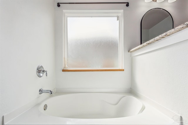 bathroom featuring a washtub