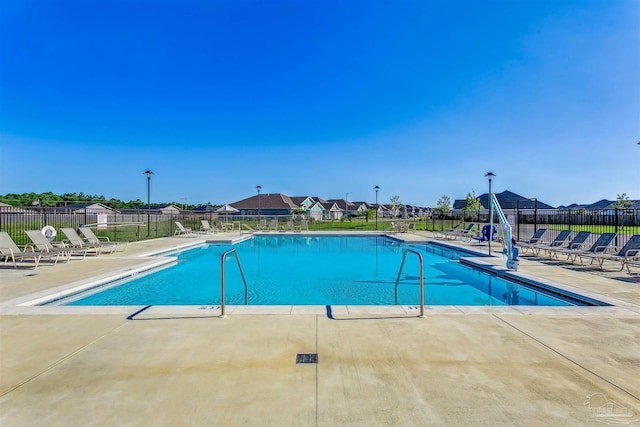 view of pool with a patio area