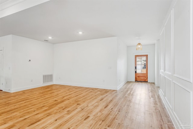 interior space featuring light wood-type flooring