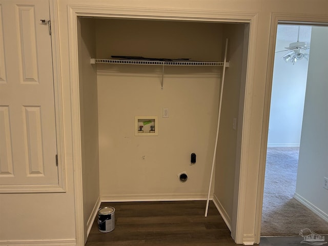 7101 Joy St Unit K7, Pensacola, FL 32504 - washroom with washer hookup, electric dryer hookup, baseboards, and dark wood finished floors