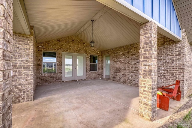 view of patio featuring french doors
