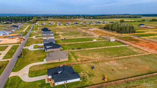aerial view with a rural view