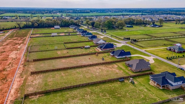 drone / aerial view with a rural view