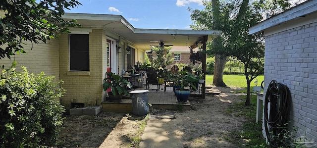 view of patio / terrace with ceiling fan