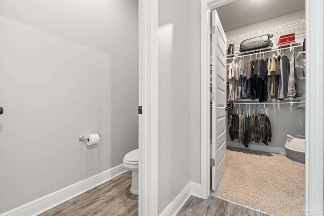 spacious closet with wood-type flooring