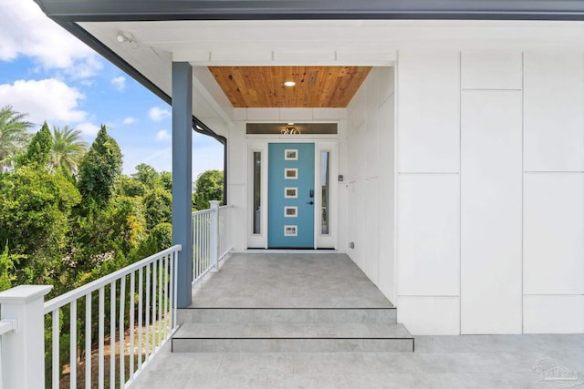 view of doorway to property