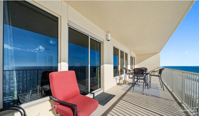 balcony with a water view