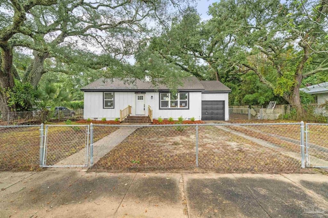 view of front of property featuring a garage