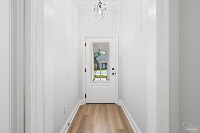 3041 Mountain Laurel Trl, Cantonment, FL 32533 - doorway with baseboards and light wood-style floors
