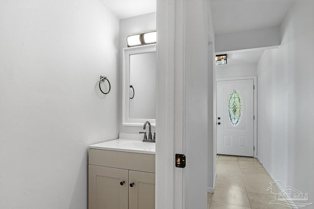 bathroom featuring vanity and tile patterned floors