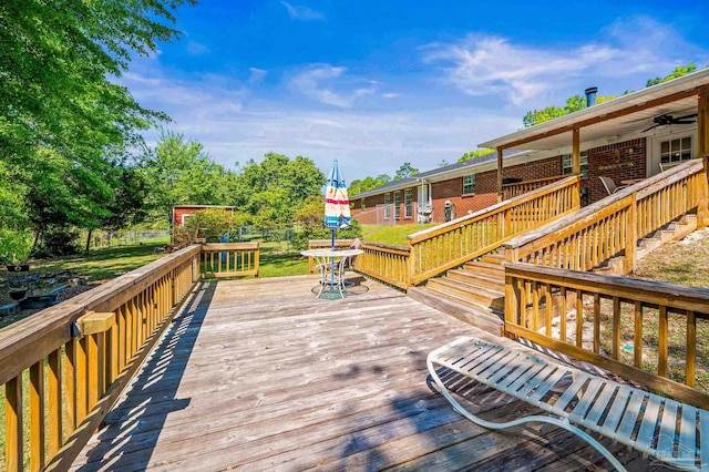 wooden deck with outdoor dining space