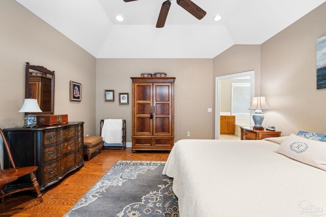 1788 Lorain Cir, Cantonment, FL 32533 - bedroom with light wood finished floors, lofted ceiling, ceiling fan, and recessed lighting
