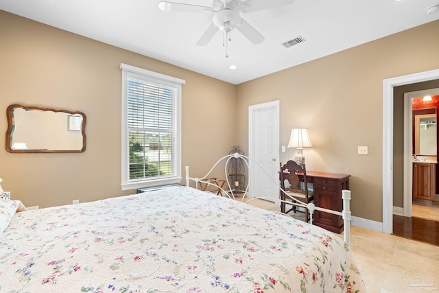 1788 Lorain Cir, Cantonment, FL 32533 - tiled bedroom with baseboards, recessed lighting, and ceiling fan