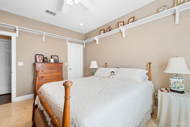 1788 Lorain Cir, Cantonment, FL 32533 - bedroom featuring ceiling fan, recessed lighting, baseboards, and light tile patterned floors