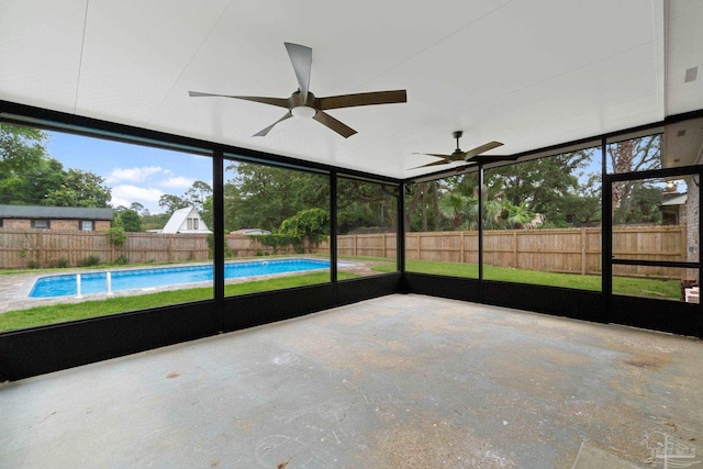 7895 Bay Meadows Dr, Pensacola, FL 32507 - unfurnished sunroom with plenty of natural light and a ceiling fan