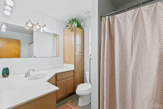 bathroom featuring toilet and vanity