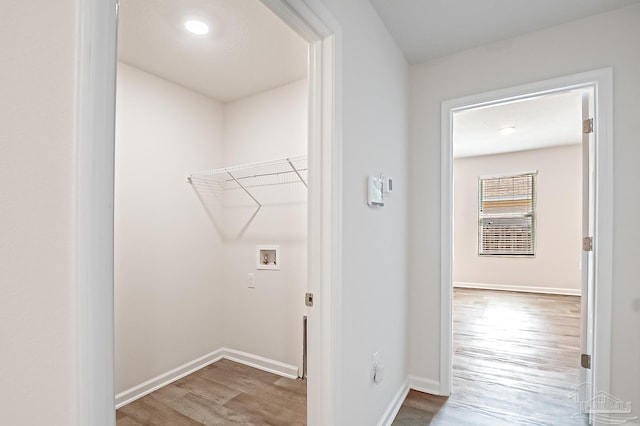 7581 Steeplechase Blvd, Pensacola, FL 32526 - laundry room with washer hookup, wood finished floors, and recessed lighting