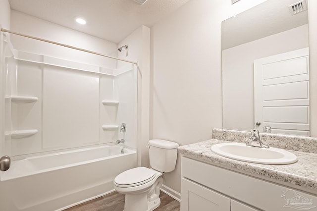 7581 Steeplechase Blvd, Pensacola, FL 32526 - bathroom featuring vanity, tub / shower combination, and wood finished floors