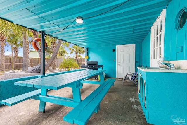 view of patio / terrace featuring sink