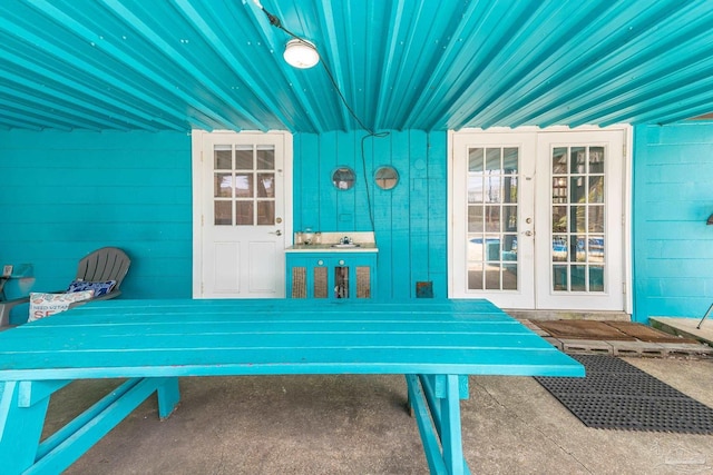 view of patio featuring french doors