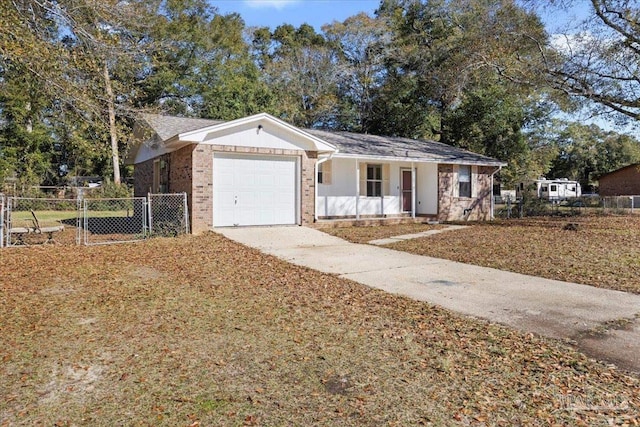 single story home featuring a garage