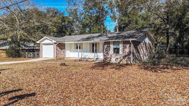 ranch-style home with a garage