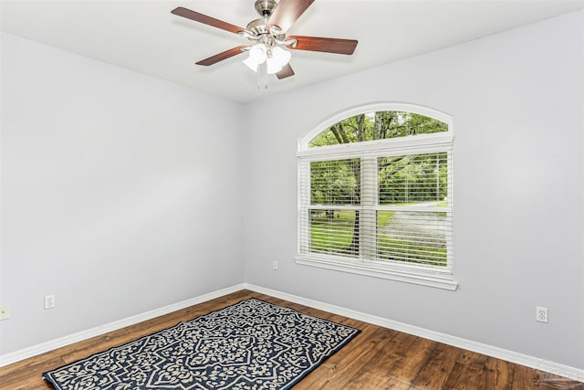 3640 Schifko Rd, Cantonment, FL 32533 - spare room with baseboards, a ceiling fan, and wood finished floors