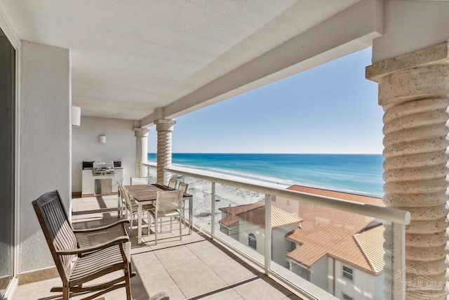 18 Via Deluna Dr Unit 603, Pensacola Beach, FL 32561 - balcony featuring view of water and beach and grilling area