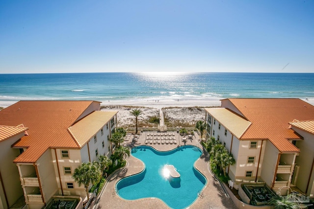 18 Via Deluna Dr Unit 603, Pensacola Beach, FL 32561 - community pool with view of water and beach and a patio