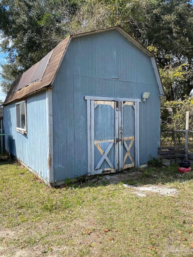 view of shed