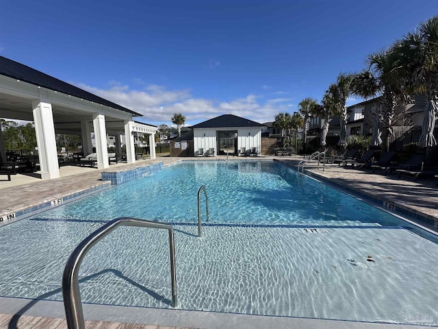 view of pool with a patio