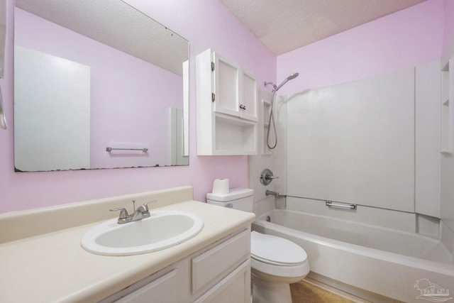 2201 Scenic Hwy Unit M1, Pensacola, FL 32503 - bathroom with toilet, a textured ceiling, washtub / shower combination, and vanity