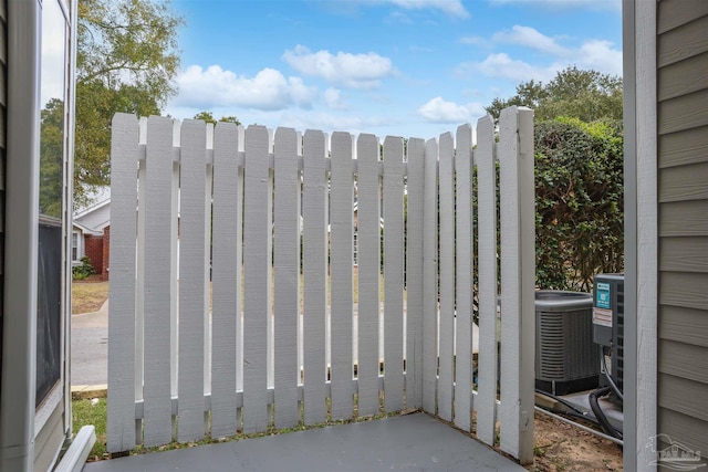 view of gate with central AC unit