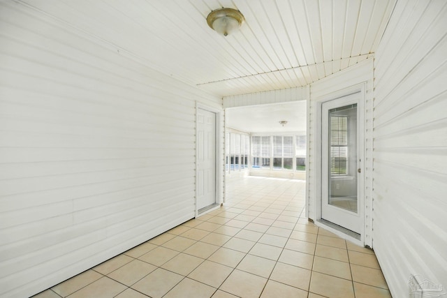 interior space featuring light tile patterned floors