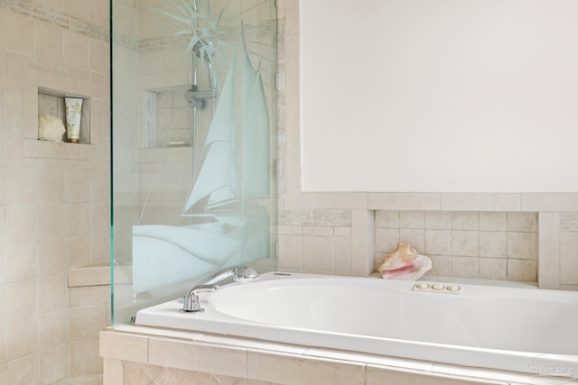 bathroom featuring a garden tub