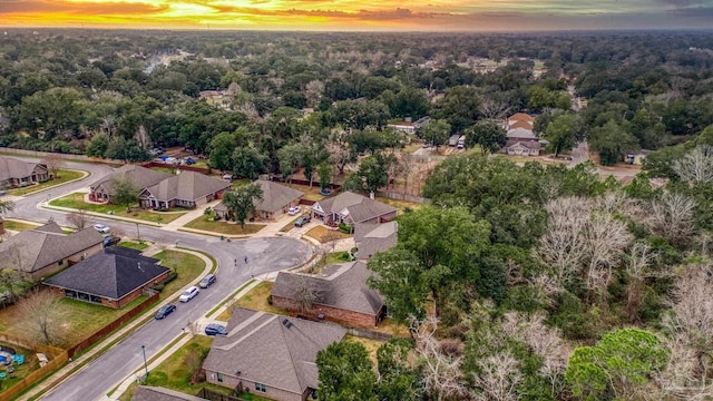 drone / aerial view with a residential view