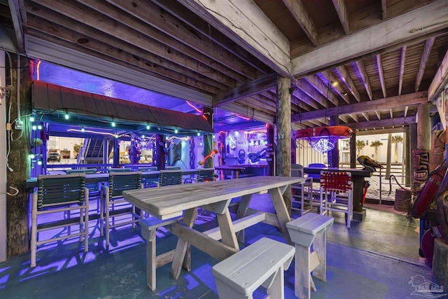 bar with concrete floors