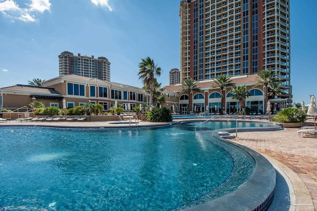 view of pool with a patio area