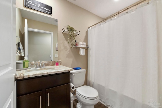 bathroom with toilet and vanity