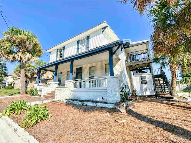 view of front of property with a porch