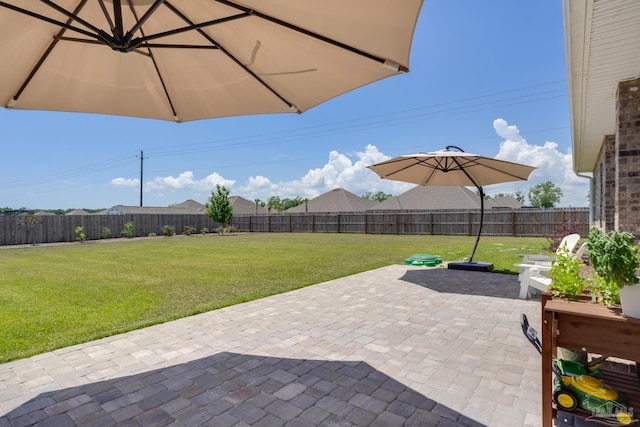 view of patio with a fenced backyard