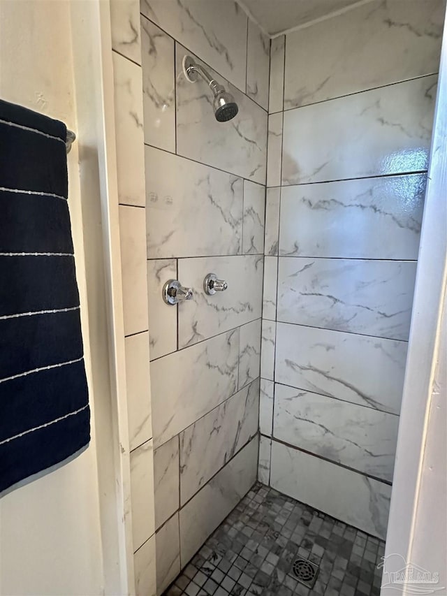 bathroom with a shower stall