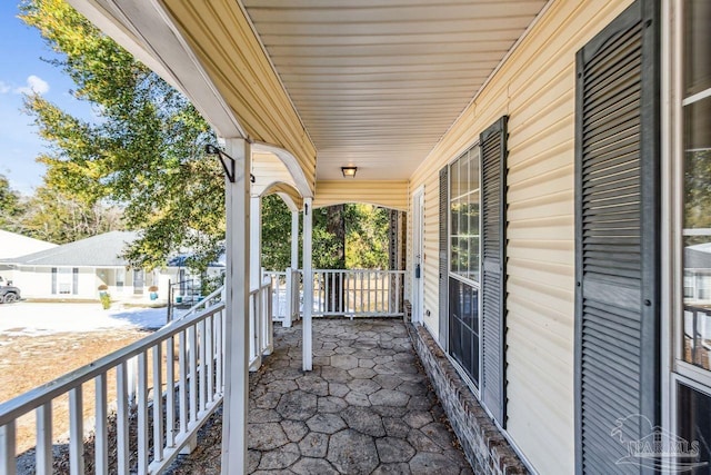 balcony featuring a porch