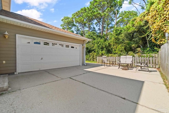 view of garage