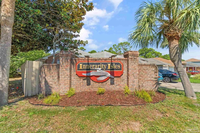 view of community sign