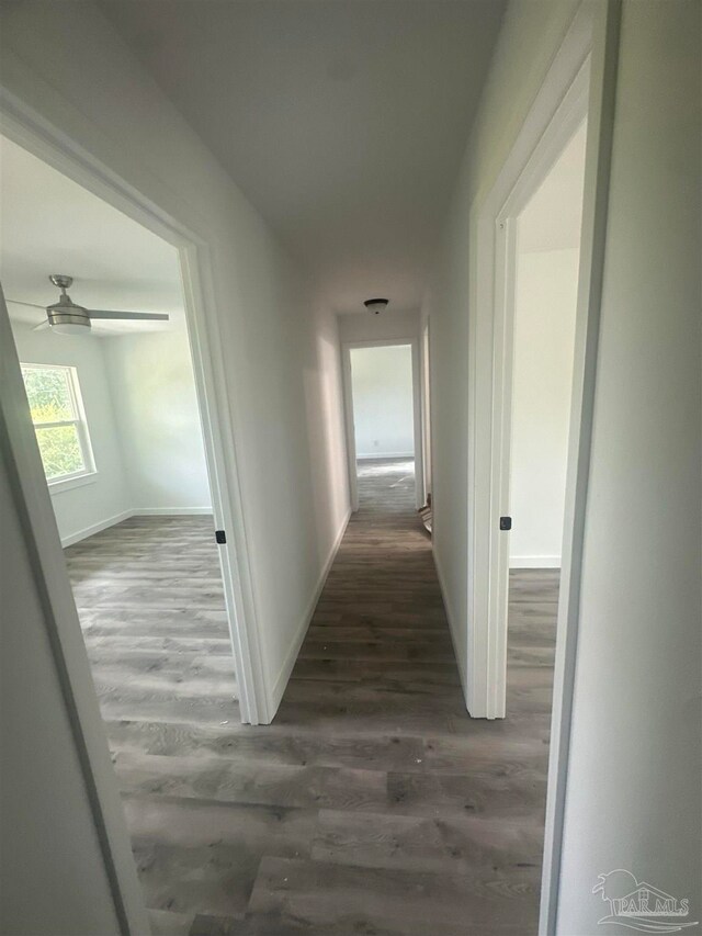 corridor featuring hardwood / wood-style floors