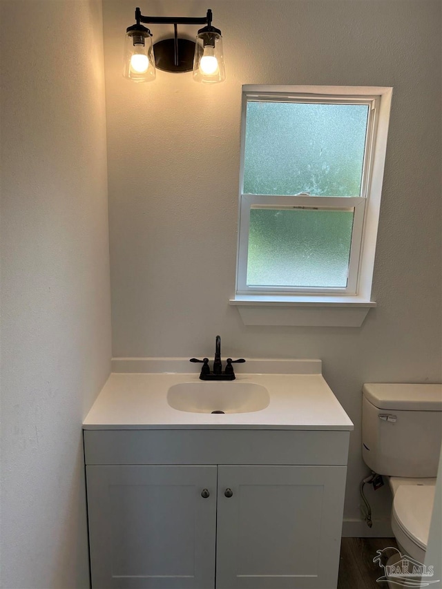 bathroom featuring toilet and vanity