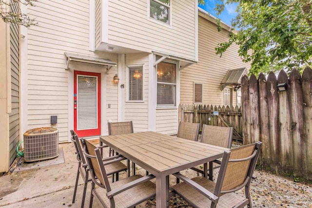 view of patio featuring central AC unit