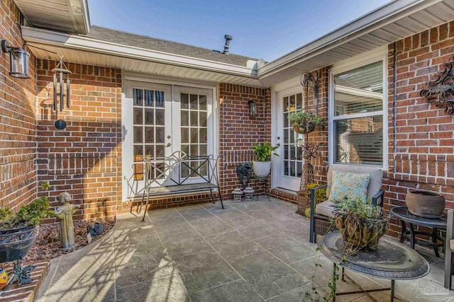 exterior space featuring a patio and french doors